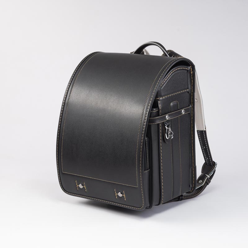 シボ牛革 学習院型 ランドセル 黒×ゴールド