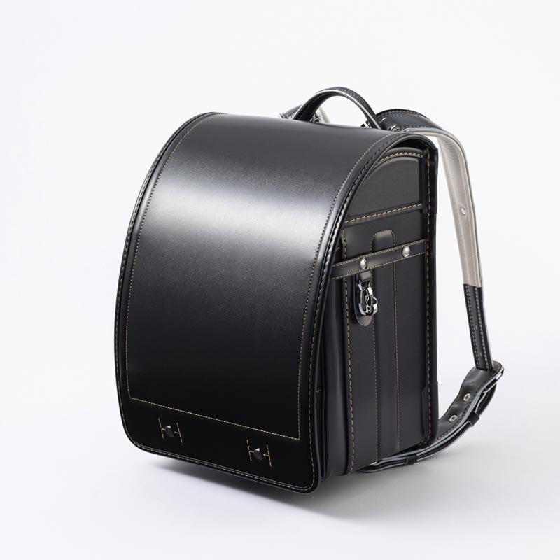 軽量牛革ハイブリッド クラリーノ®︎F 学習院型 ランドセル 黒×ゴールド