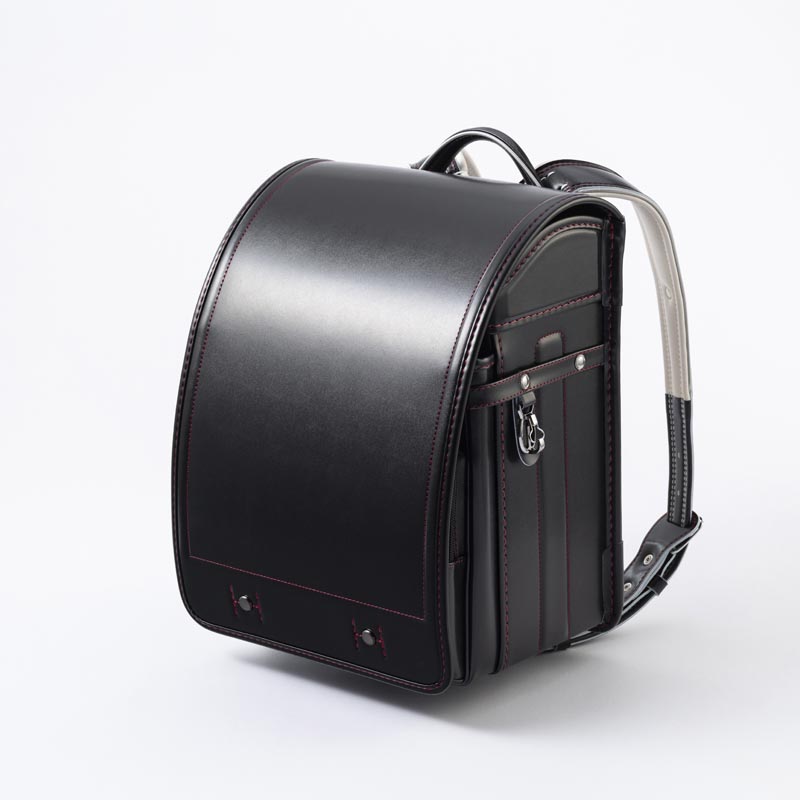 軽量牛革ハイブリッド クラリーノ®︎F 学習院型 ランドセル 黒×レッド